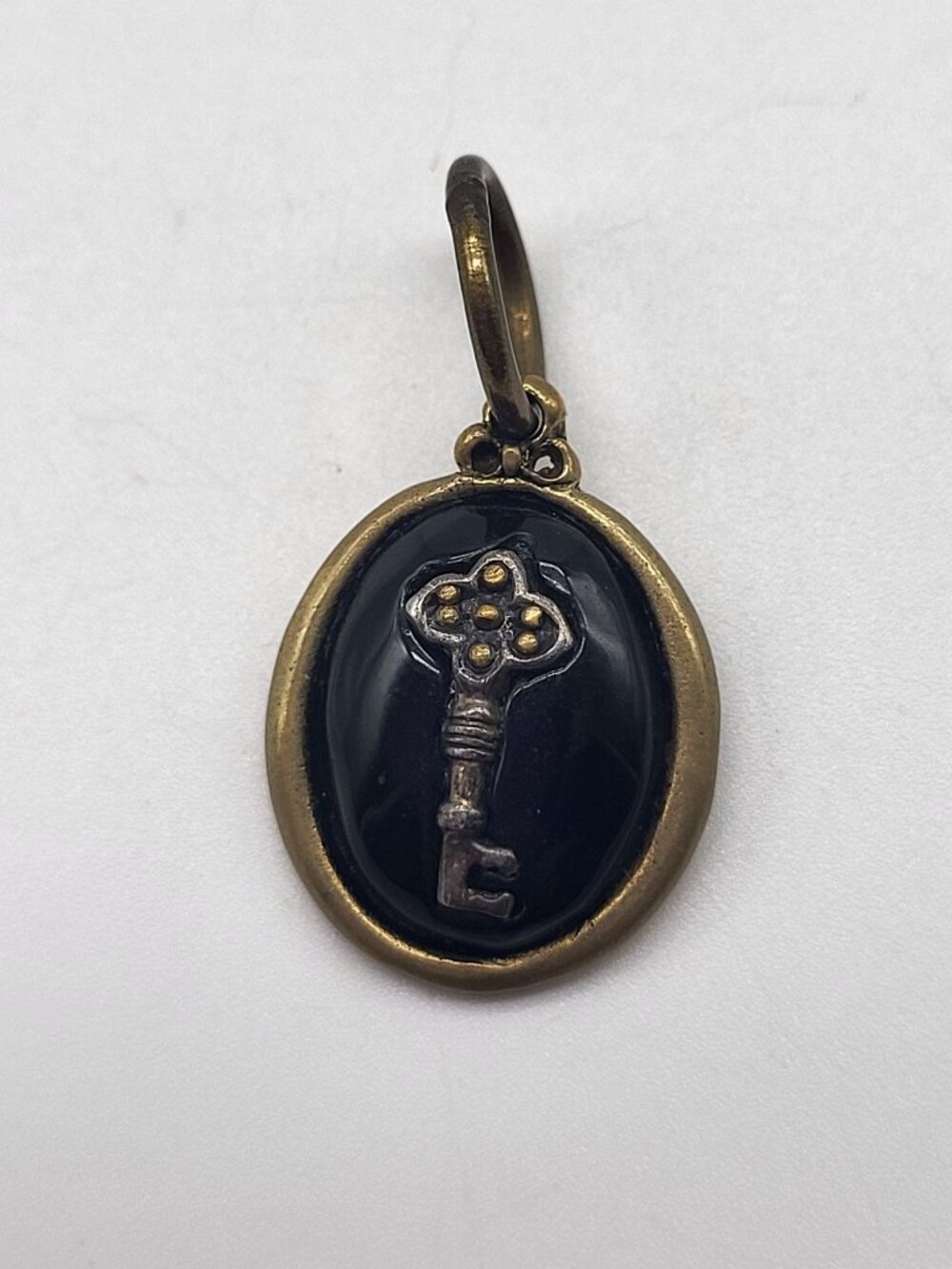 Waxing Poetic Retired Key Pendant Realize True Riches Collection Brass Sterling